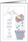 Hand Lettered Easter for Cousin Flower Pot Colored Easter Egg Flowers card