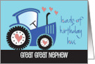 Hand Lettered Blue Birthday Tractor Great Great Nephew Loads of Love card