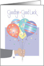 Hand Lettered Goodbye and Good Luck with Balloons from All of Us card