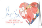 Hand Lettered Mother’s Day to Someone Like Sister Love You Large Heart card