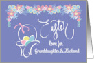 Hand Lettered Easter for Granddaughter and Husband Egg Basket and Eggs card