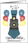 Hand Lettered Birthday Old Fashioned Train Dad’s Birthday Balloons card