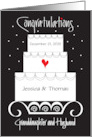 Hand Lettered Wedding Granddaughter and Husband Custom Wedding Cake card