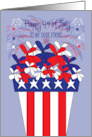 Hand Lettering Fourth of July Friend Flower Pot Red White Blue Flowers card