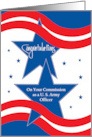 Hand Lettered Patriotic Commission Congratulations U.S. Army Officer card
