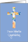 Hand Lettered Deacon Ordination Parents of Deacon Stained Glass Cross card