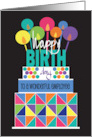 Hand Lettered Birthday for Employees Stacked Geometric Cake Candles card