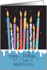 Hand Lettered Birthday for My Frister Birthday Cake Decorated Candles card