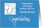 Hand Lettered Resident of the Year Congratulations with Custom Name card