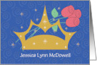 Golden Colored Tiara Crown Congratulations Beauty Contest and Pageant card