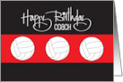 Hand Lettered Birthday for Volleyball Coach Trio of White Volleyballs card