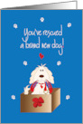 Hand Lettered You’ve Rescued a Brand New Dog Puppy in Box with Leash card