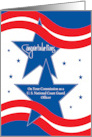 Hand Lettered Coast Guard Military Officer Commission Stripes Stars card