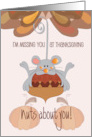Hand Lettered Missing You at Thanksgiving Acorn Mouse Nuts About You card