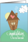 Hand Lettered Congratulations on Your First New Home with Cottage card