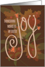 Hand Lettered Thanksgiving Joy for Doctor with Stethoscope and Leaves card