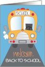 Hand Lettered Welcome Back to School from Bus Driver to Students card