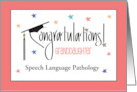 Hand Lettered Graduation Speech Language Pathology Granddaughter card