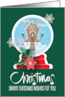 Hand Lettered Christmas Snow Globe Gingerbread House Sweet Wishes card