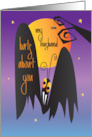 Hand Lettered Bats About You My Husband with Bat and Full Moon card