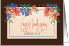 Hand Lettered Thanksgiving From Both of Us Fall Flowers and Leaves card