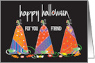 Hand Lettered Halloween Friend Trio of Colorful Decorated Candy Corns card