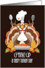 Hand Lettered Thanksgiving Gobble Up Turkey Day Turkey Bib and Hat card