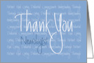 Hand Lettered Medical Thank You to Neurologist with Character Words card