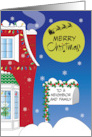 Hand Lettered Christmas Neighbor and Family Mailbox House Santa card