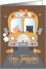 Hand Lettered Thanksgiving For School Bus Driver Pumpkins and Leaves card