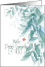Hand Lettered With Deepest Sympathy Green Leaves for Female card