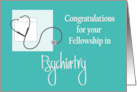 Hand Lettered Fellowship in Psychiatry Stethoscope and White Pocket card