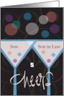 Hand Lettered Son and Son in Law Cheers Anniversary with Custom Date card