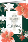Hand Lettered Christmas for Deacon with Poinsettias and Cross card