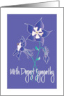 Hand Lettered Deepest Sympathy for Mother with Deep Lavender Columbine card