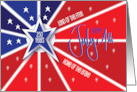 Hand Lettered Fourth of July 250 Anniversary Semiquincentennial Star card