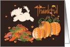 Hand Lettered Thanksgiving From Pet Dog Pumpkins Jumping into Leaves card