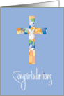 Hand Lettered Pastoral Assignment Congratulations Stained Glass Cross card