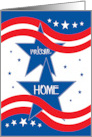 Hand Lettered Welcome Home to Military Red and White Stripes Stars card