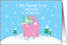 Hand Lettered Christmas Winter Wonderland Granddaughter Pink Sleigh card