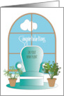 Hand Lettered Congratulations on Your New Plant Chair with Plants card