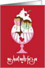 Hand Lettered Valentine My Heart Melts for You Glass Bowl of Ice Cream card