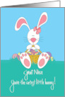 Hand Lettered Easter Cutest Little Bunny Great Niece Bunny Egg Basket card