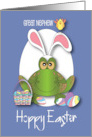 Hand Lettered Great Nephew Hoppy Easter Toad Bunny Ears Egg Basket card