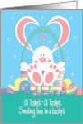 Hand Lettered Easter for Boy Tisket Tasket Bunny in Basket with Eggs card