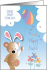 Hand Lettered Easter Hoppy Easter Great Great Grandson Bear with Kite card