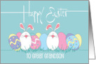 Hand Lettered Easter Great Grandson Decorated Egg Lineup with Bunnies card