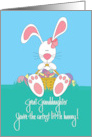 Hand Lettered Easter for Great Granddaughter White Bunny with Basket card