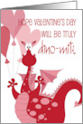 Hand Lettered Valentine’s Day Dinomite Spotted Dinosaur Heart Balloons card