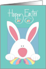 Hand Lettered Easter Large White Bunny Hiding Easter Eggs for Boy card